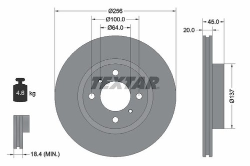 Brake disc textar - brake,