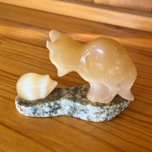 Polished carved calcite - polished,
