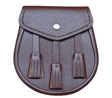 New Scotish Brown LEATHER Kilt