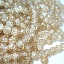 100 8mm round - glass, crackle