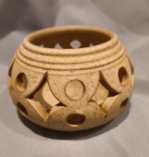 Studio Pottery Cut Out Ceramic Candle Holder Pot Pourri Dish