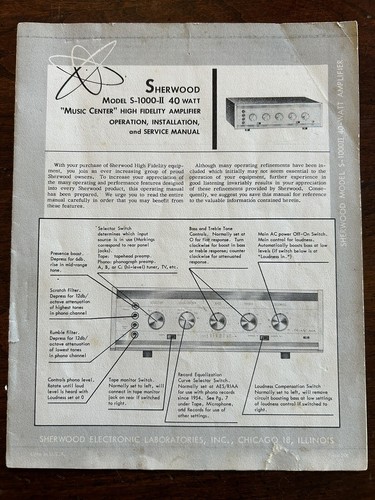 Sherwood model 1000ii - sherwood, 40w