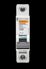 MERLIN GERIN 63 AMP CURVE C 10kA MCB CIRCUIT BREAKER C60HC 25652 MULTI 9
