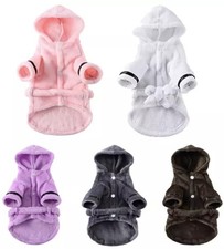 Dog Bathrobe Towel Pajamas with Hood Absorbent Puppy Dressing Gown S-XL UK HOT!!
