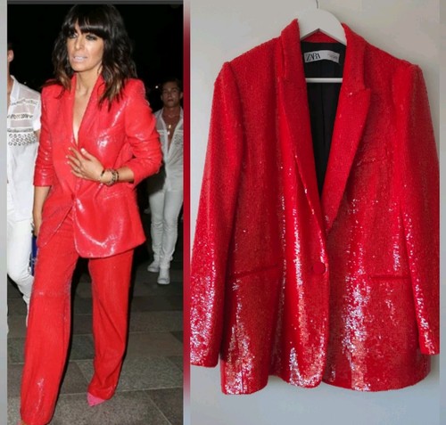 Zara red sequin embellished - red,