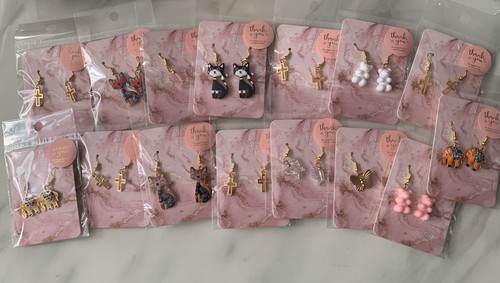 Enamel and gold tone earrings - enamel,
