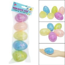7.7cm Plastic Large Iridescent Easter Fillable Eggs, Surprise Hunt Decoration 5x