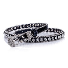 Crystal Studded Thin Belt