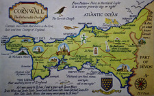 Postcard Comic Map Cornwall The Delectable Duchy England Cornish M F Peck Salmon