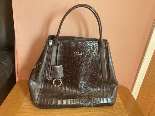 Large brown leather crocodile - large,