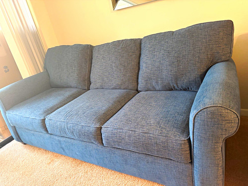 Blue fabric seater sofa - fabric, 3-seater