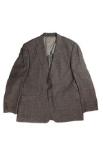 Moss Bros. Men's Blazer Brown 46R Slim Fit Wool Blend Herringbone