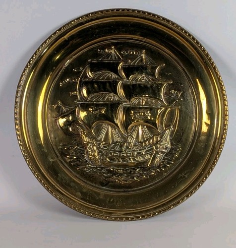 Pair vintage embossed brass - vintage,