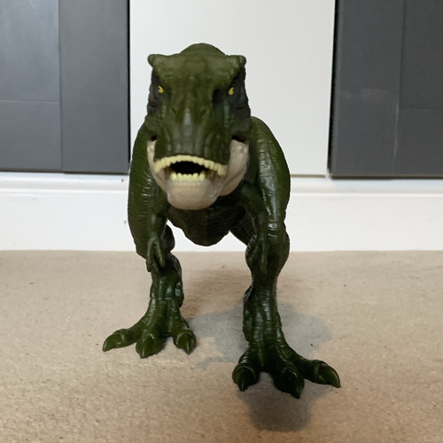 Green plastic rex dinosaur - green,
