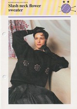 Knitting Pattern. International Boutique. SLASH NECK FLOWER SWEATER. Not Copy