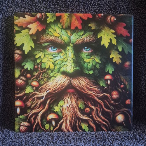 Greenman oak king - oak, ceramic