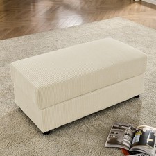 Beige Corduroy Ottoman