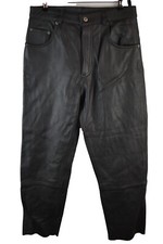 Redskins Motors Mens Black Motorcycle Leather Chaps pants W30 L30 Biker