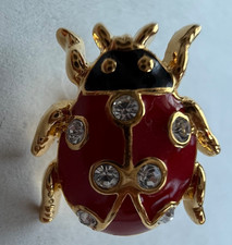 Cute Butler & Wilson Red Enamel Ladybird Brooch 3 cm