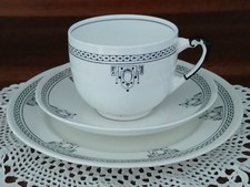 Rare Paragon Star China 1920- 1932 Art Deco Black & White Trio Cup Saucer Plate