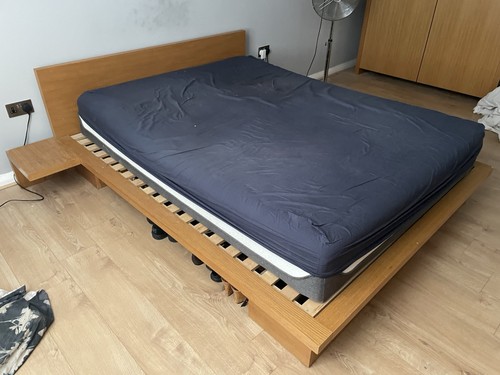 Wood bed frame with - wood,