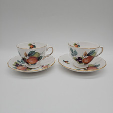 Royal Vale Bone China 8225 Tea Cup And Saucer x 2 Fruit Design