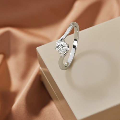 Diamond ring round cut 50 - ring,