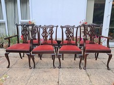 8 dining chairs-Chippendale-Adorable NEWLY FrenchPolished-STAMPED-SIMKIN-FreeDvy