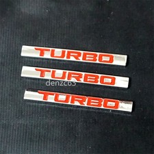 3x Red Chrome TURBO Big Silver