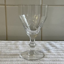 Antique Edwardian Cut Crystal Glass Wine Claret Goblet Glass