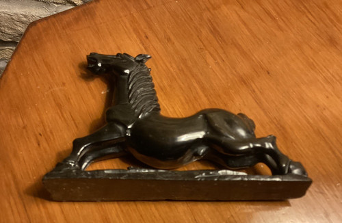 Antique whitby jet horse - whitby,