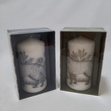 Temerity Jones Woodland Fox Printed Large Pillar Candle in Gift Box NEW