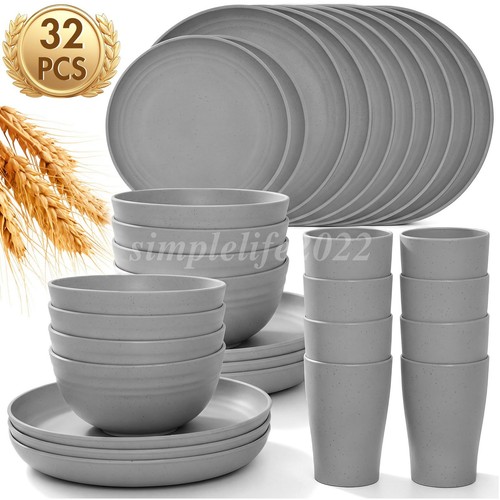 32pcs wheat straw dinnerware - 32pcs,