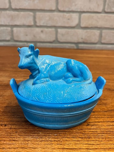 Vintage blue slag glass - vintage,