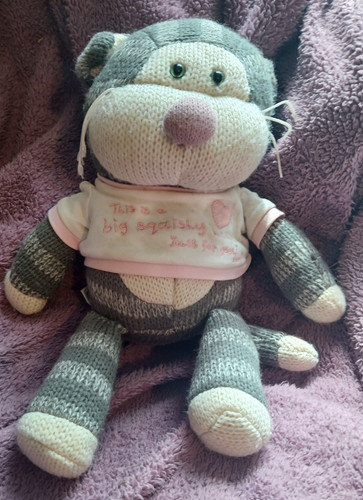 Boofle bear knitted grey - knitted, &