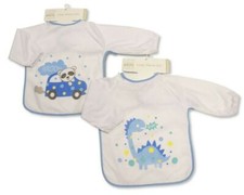 Nursery Time Baby LONG SLEEVED BIB feeding weaning Terry PEVA backed  Waterproof