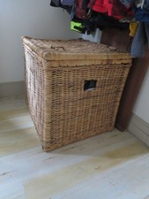 Charming big wicker storage blanket toy shoe trunk box