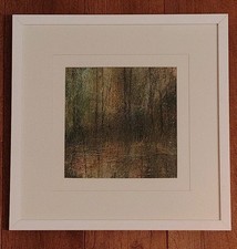 Original Contemporary Acrylic Painting Woodland Pond Scene by Peter Hodson 