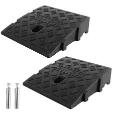 LOPYXBR 2PCS Kerb Ramps for Cars 7cm/2.76in Rise Heavy Duty Curb Ramp Black Whee