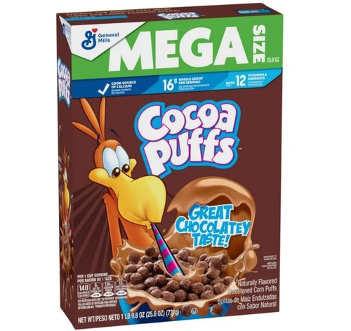 Cocoa puffs cereal mega - cocoa,