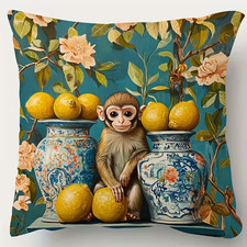 Monkey with Lemons Cushion