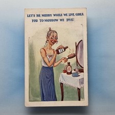 Comic Postcard 1930 Spinster Hair Dye Merry While We Live Dressing Table
