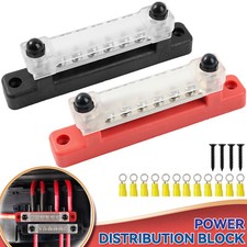 12V Terminal Block Bus Bar 12 Cover Distribution Bus Bar Auto Boat Power 2pcs