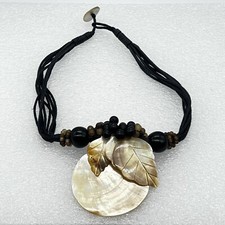 Brown baroque shell beaded - baroque,