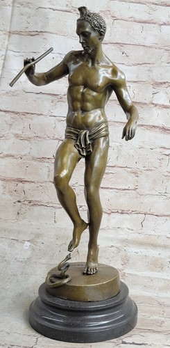 Cast bronze snake charmer - cast,