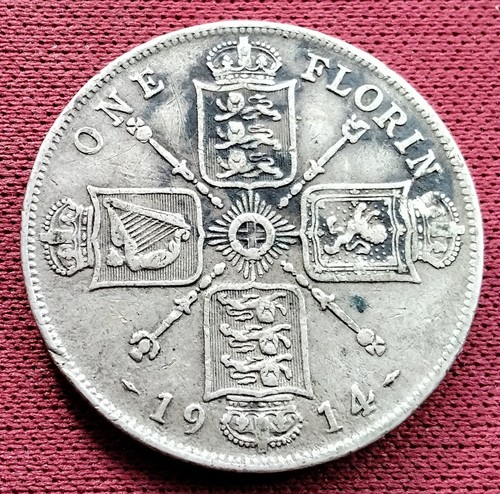 1914 florin silver coin - 1914,