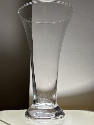 Clear glass flared vase heavy - vase,