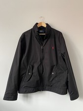 Ralph Lauren Men's Harrington Style Jacket In Black With Hood In Collar. Size XL