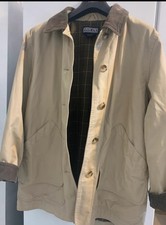 LANDS END Chore Jacket Field Barn Coat Corduroy Collar Lined Womens M 10-12