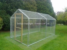 Walk In Chicken Run Steel Frame 2m x 4m Hen Cage, Poultry Coop 6ft x 13ft Aviary